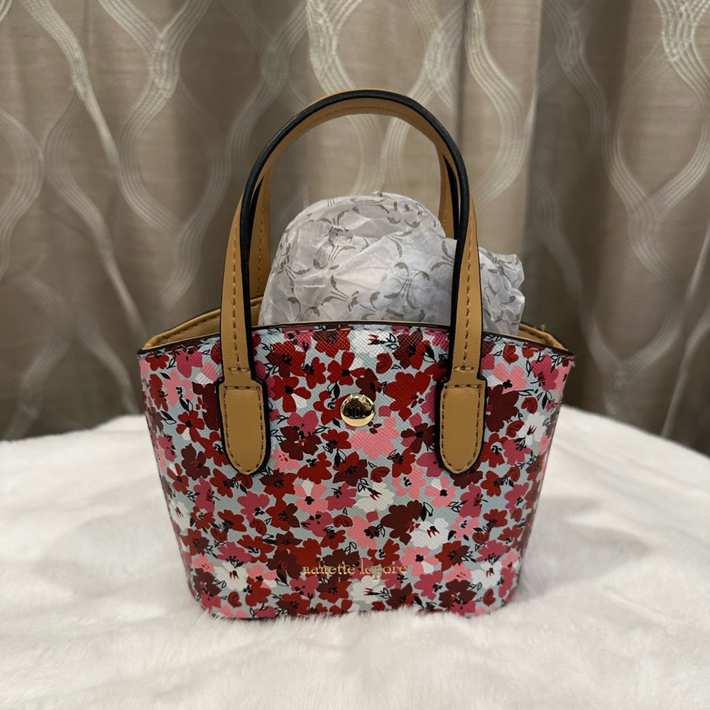 Brand New Nanette Lepore Floral Mini Bag - Red and Pink